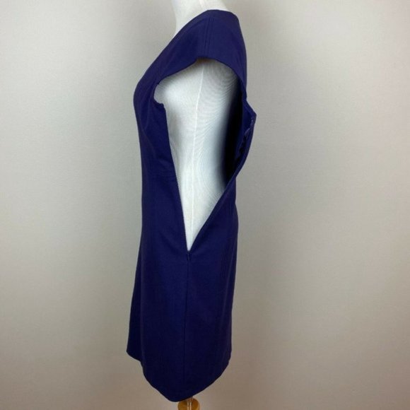 DVF Diane Von Furstenberg Dress 4 Sheath Purple Cap Sleeve Career Office - Picture 7 of 12